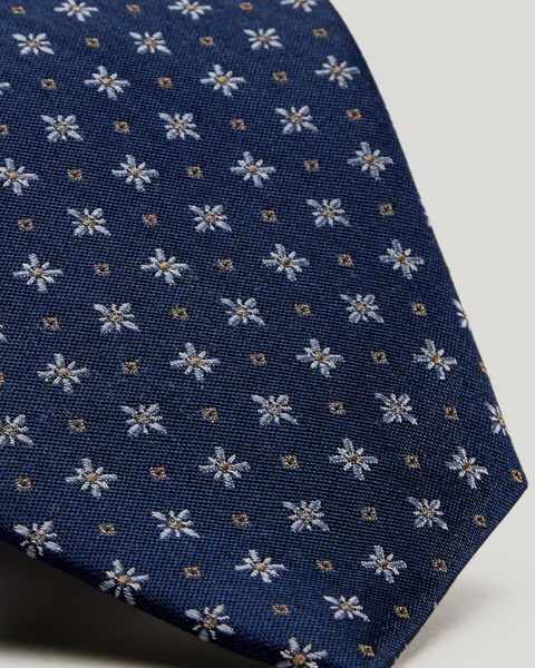 Geo Jacquard Silk Tie, Navy, hi-res
